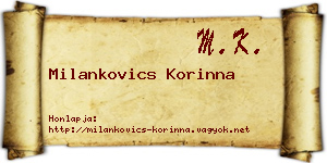 Milankovics Korinna névjegykártya